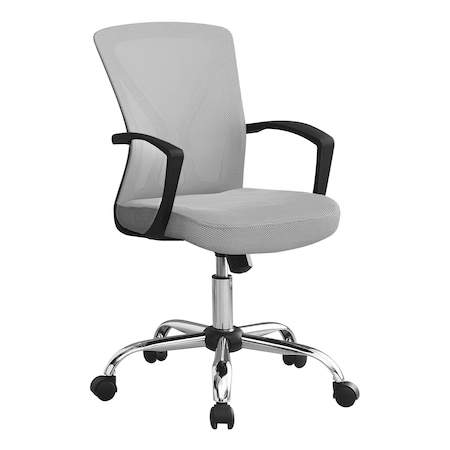 MONARCH SPECIALTIES Office Chair, Adjustable Height, Swivel, Ergonomic, Armrests, Computer Desk, Work, Metal, Grey I 7461